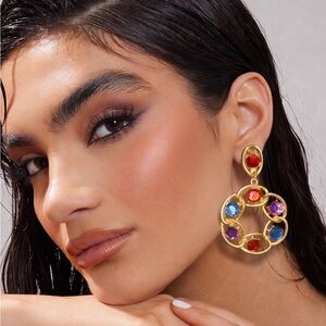 Revolve 8 other reasons gold plated clip on earrings NWT